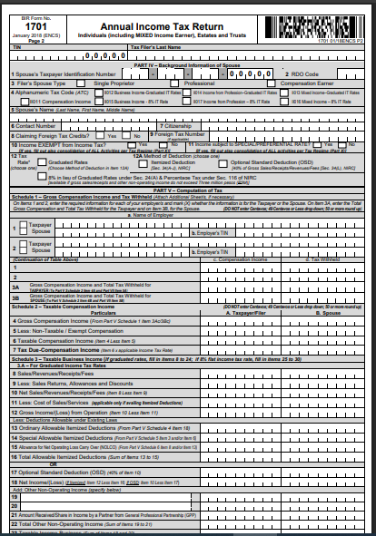 annual income tax return form 2