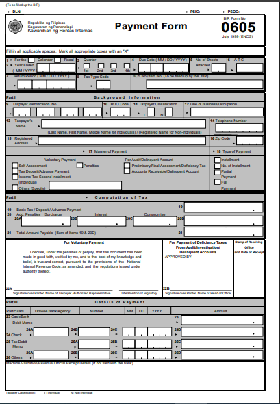 bir form 0605